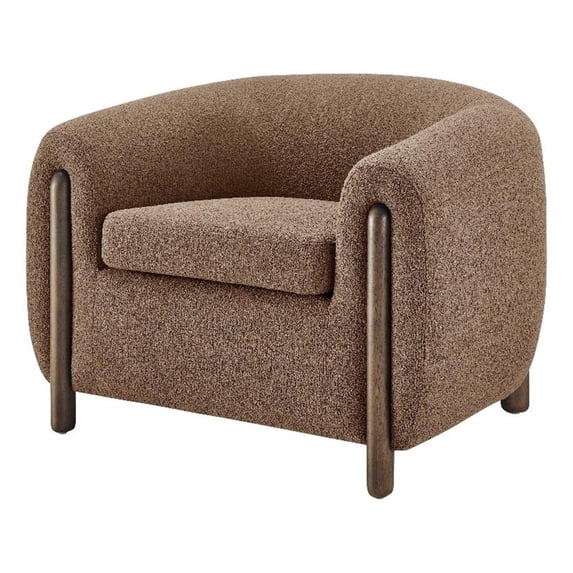 New Pacific Direct Cordelia Boucle Accent Arm Chair in Palladian Brown