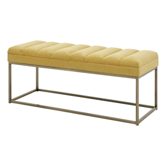 New Pacific Direct Darius KD Fabric Bench in Montello Yellow
