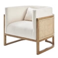 thumbnail image 1 of New Pacific Direct Fabric Solid Print Barrel Accent Arm Chair, Natural, 1 of 12