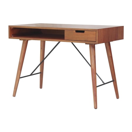New Pacific Direct Franco 42" 1-drawer Solid Wood Desk in Monterey Brown