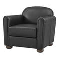thumbnail image 1 of New Pacific Direct Grandora Top Grain Leather Accent Arm Chair in Stolm Black, 1 of 10