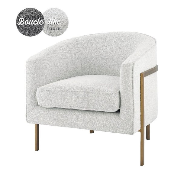 Harrod Fabric Accent Arm Chair Antique Gold Legs