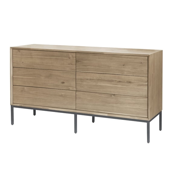 NPD Furniture Hathaway Dresser 6 Drawers in Drifted Sand