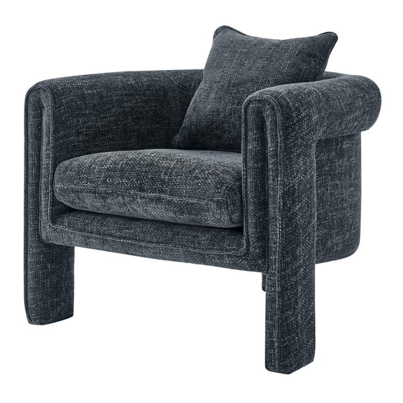 NPD Furniture Heidi Fabric Accent Arm Chair in Grenada Charcoal