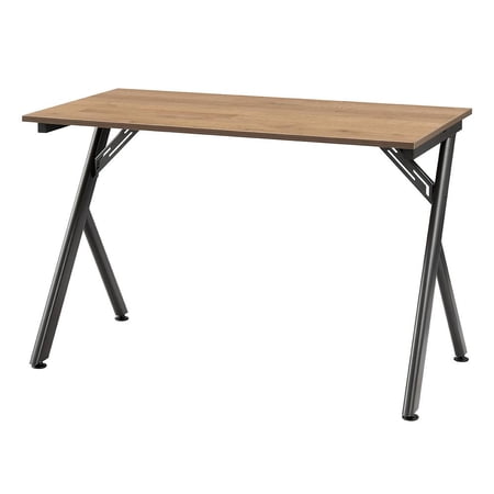 New Pacific Direct Hendrix Y-Shaped Modern Wood Desk in Gliese Brown/Gunmetal