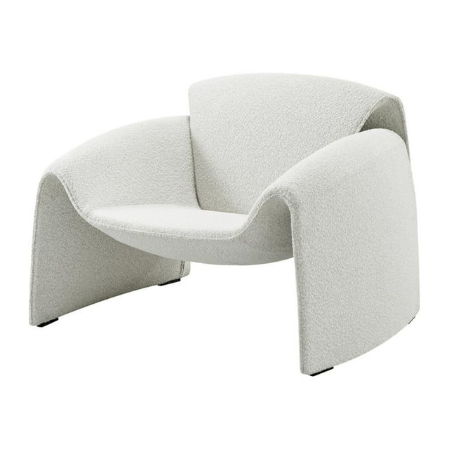 New Pacific Direct Hilda Modern Fabric Accent Arm Chair in Boucle Beige