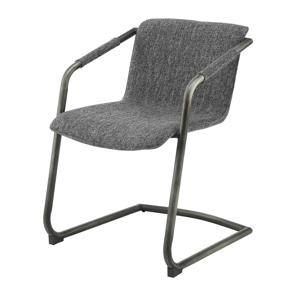 Blazer Dark Gray Upholstered Metal Side Chair