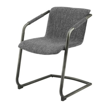 New Pacific Direct Indy 19.5" Fabric Dining Chair in Blazer Dark Gray (Set of 2)