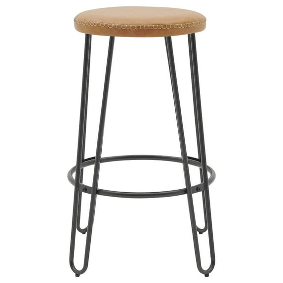 New Pacific Direct Joe KD PU Backless Stool, (Set of 2)