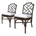 thumbnail image 1 of NPD Furniture Kara 21" Fabric and Rattan Chair in Brown (Set of 2), 1 of 10