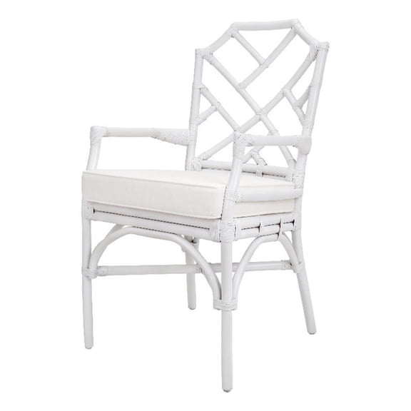 Kara Rattan Arm Chair - White
