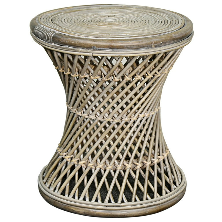 Round wicker stool sales