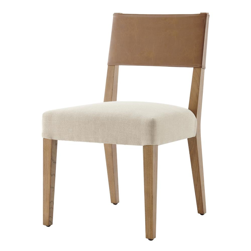 New Pacific Direct Kylo PU/ Fabric Dining Side Chair in Brown/Beige (Set of 2)