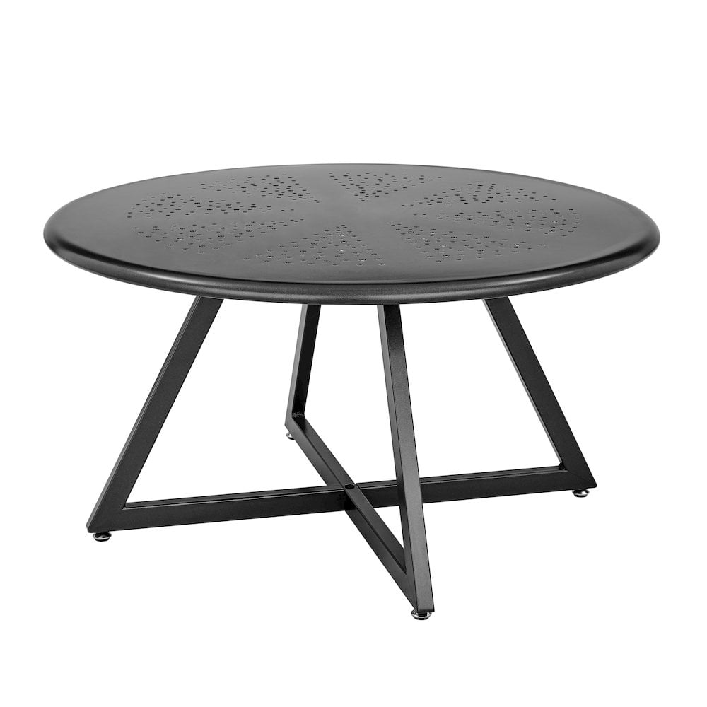 New Pacific Direct Markle Round Stainless Steel Coffee Table in Black/Gunmetal