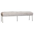 thumbnail image 1 of Merritt Velvet Fabric Pleated Bench - Dulce Sand, 1 of 5