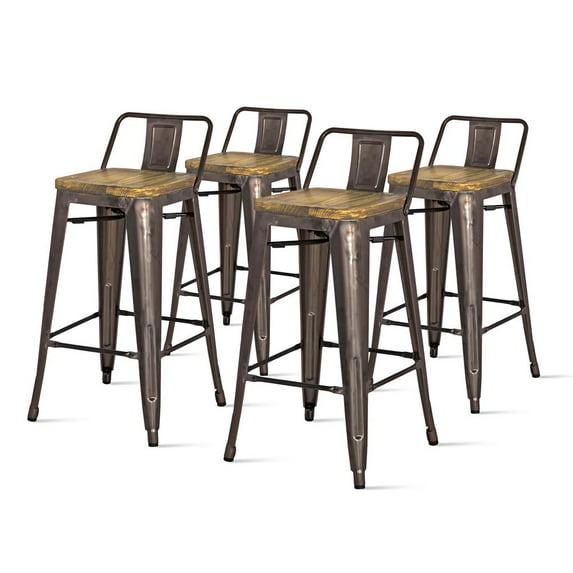 New Pacific Direct Metropolis Low Back Counter Stool, (Set of 4)