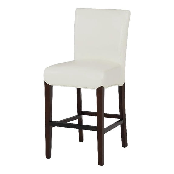 Milton Bonded Leather CTR Stool, White
