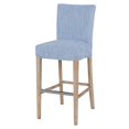 thumbnail image 1 of Milton Fabric Bar Stool Natural Wood Legs, Blue Stripes, 1 of 8