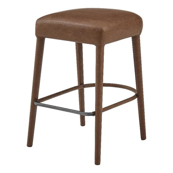 NPD Furniture Rylee KD Faux Leather Backless Counter Stool (Set of 2)