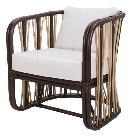 NPD Furniture Shanaya Rattan Accent Arm Chair in Paloma Brown