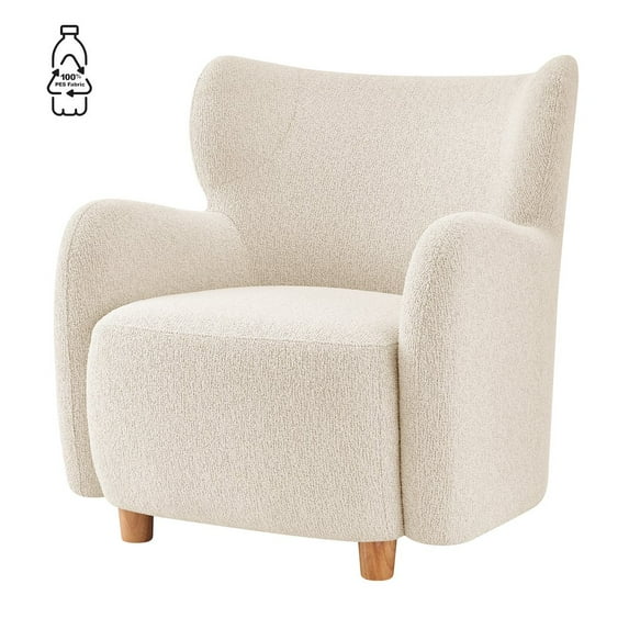 NPD Furniture Tiffani Fabric Accent Arm Chair in Palladian Beige