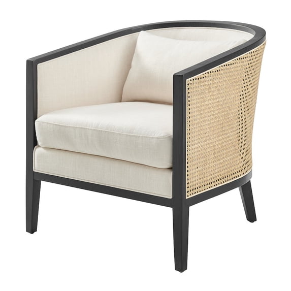 New Pacific Direct Tillman Linen Accent Arm Chair w/ Rattan