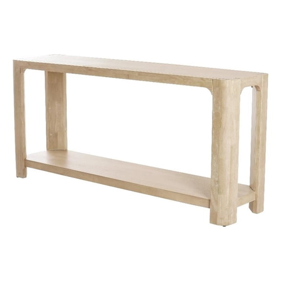 NPD Furniture Trevin KD 66" Console Table w/ Shelf in Weathered Sand