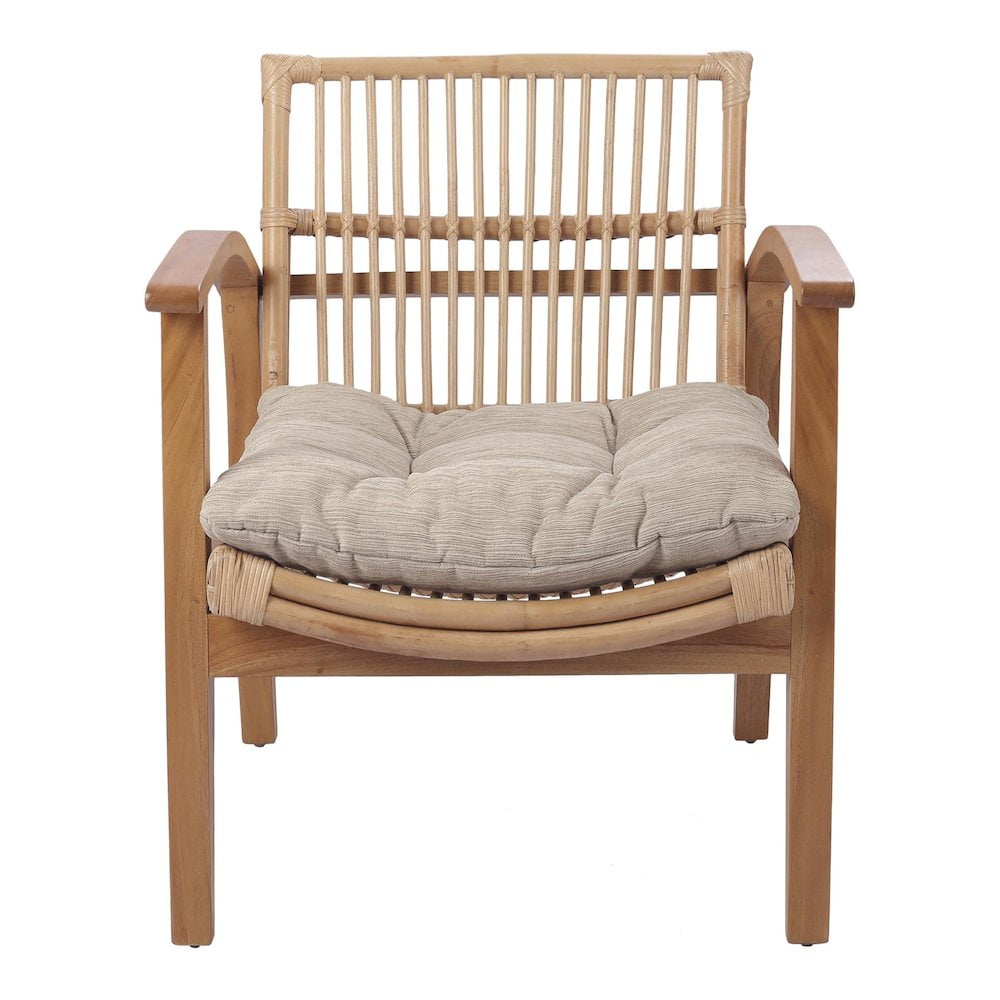 Valdes Handcrafted Rattan & Mahogany Accent Chair in Honey
