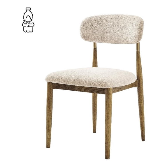 NPD Furniture Verna Fabric Dining Side Chair in Palladian Beige (Set of 2)