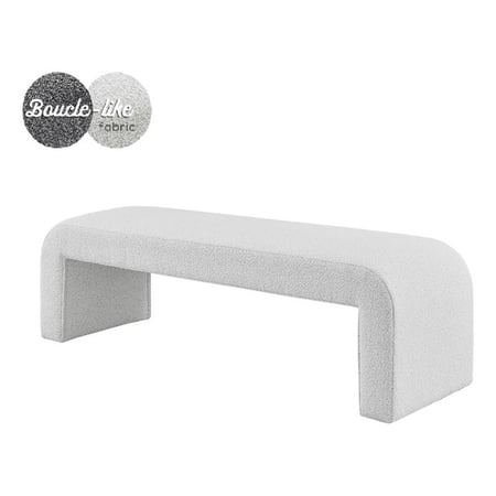 NPD Furniture Vioreen Modern Fabric Bench in Boucle Beige