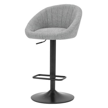 New Pacific Direct Watson 34" Fabric Gaslift Bar Stool in Strata Gray