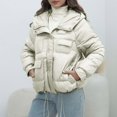 thumbnail image 1 of New Down Padded Jacket Women's Winter Padded Jacket Bright Pocket Padded Jacket Insulated Women Jacket for Ladies Coat Women Womens Mid Length Ladies Winter Jackets with Hood for Women with Hood, 1 of 5