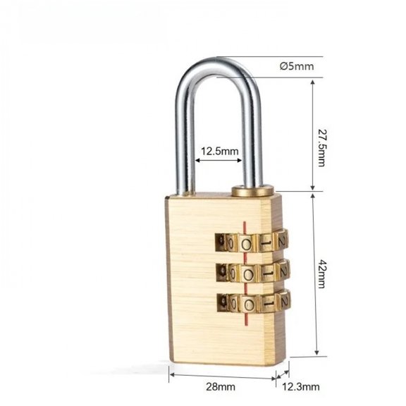 New Padlock Solid Brass Lock Digit Combination Password Secret Code for Gym Locker Sports Fence Toolbox Gate Case Hasp Storage