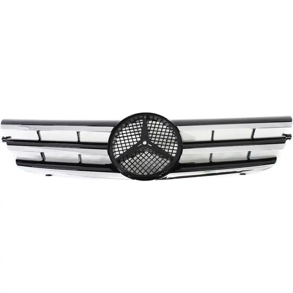 New Painted Black Grille Assembly Compatible With Mercedes Benz C230 Kompressor 4 Cyl 1.8L C230 Kompressor 4 Cyl 2.3L C320 Base 6 Cyl 3.2L 2002-2003 By MB1200150 2038800383