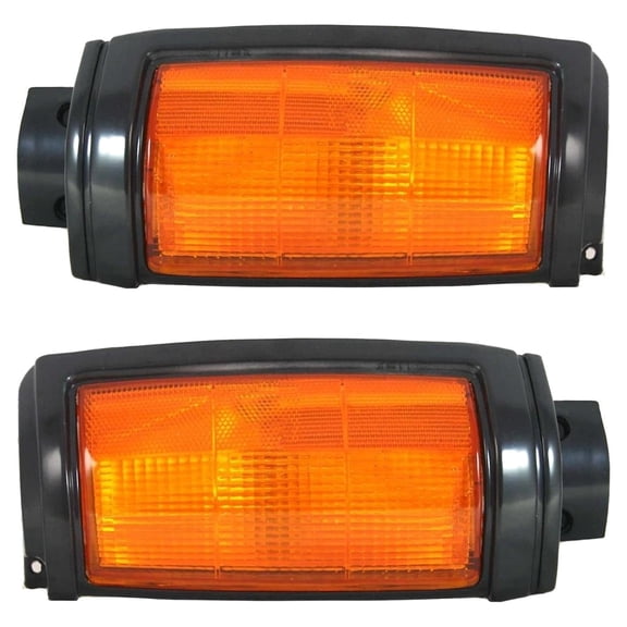 New Pair Of Corner Light Compatible With Dodge Mitsubishi Mini Ram Royal 4 Cyl 2.2L Mini Ram Base 6 Cyl 3.0L 1987-1996 By MI2520102 MI2521102 MB527081 MB527082