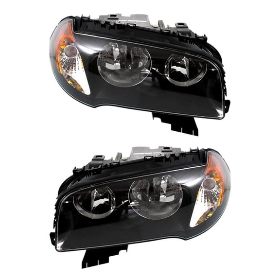 New Pair Of Halogen Headlight Compatible With Bmw X3 Sport Utility 2004-2006 by Part Number 63-12-3-418-424 63123418424 63-12-3-418-423 63123418423 BM2503139 BM2502139