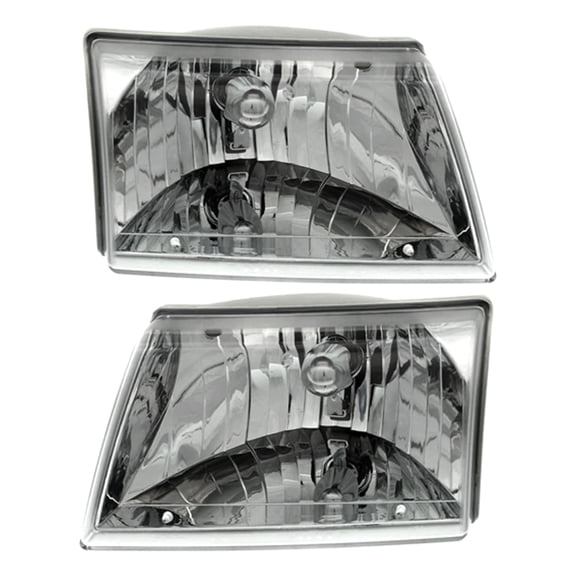 New Pair Of Halogen Headlight Compatible With Mazda B4000 Ds Extended 2008-2009 by Part Number 1FAA-51-030 1FAA51030 1FAA-51-040 1FAA51040 MA2503117 MA2502117