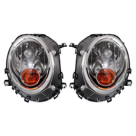 New Pair Of Halogen Headlight Is Compatible With Mini Cooper Hatchback 2007-2013 by Part Number 63-12-2-751-870 63122751870 63-12-2-751-869 63122751869 MC2503105 MC2502105