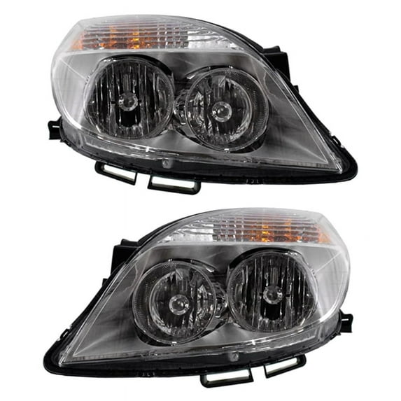 New Pair Of Halogen Headlight Compatible With Saturn Aura Green Line Sedan 2007 by Part Number 25818867 25818866 25818867 25818866 GM2503305 GM2502305