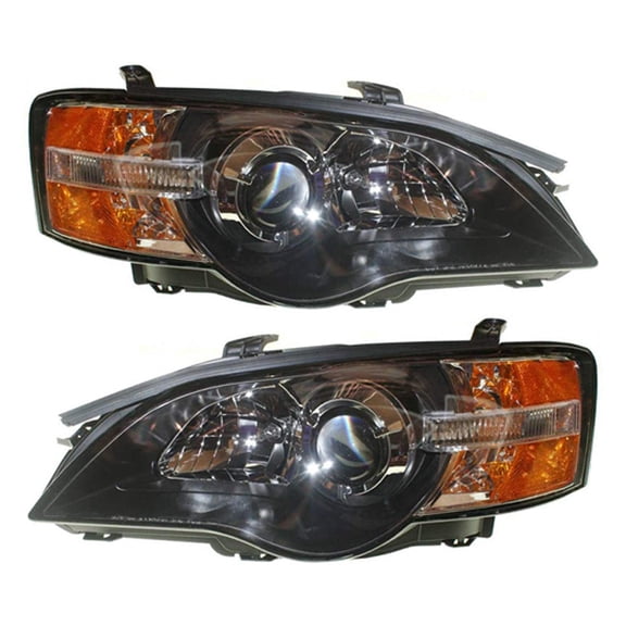 New Pair Of Halogen Headlight Compatible With Subaru Legacy I Sedan Wagon 2005 by Part Number 84001-AG10B 84001AG10B 84001-AG11B 84001AG11B SU2503116 SU2502116