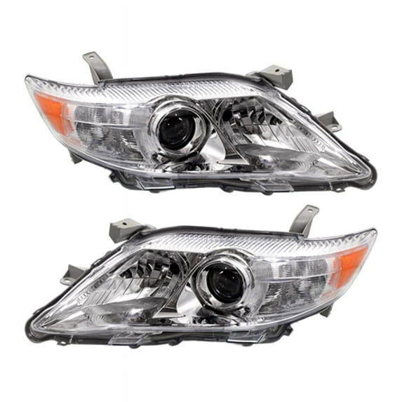 New Pair Of Halogen Headlight Compatible With Toyota Camry Le Sedan 2010-2011 by Part Number 81130-33700 8113033700 81170-33700 8117033700 TO2519125 TO2518125