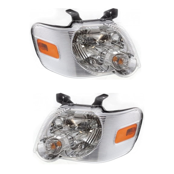 New Pair Of Halogen Headlights Compatible With Ford Explorer Eddie Bauer Sport Utility 4 Door 2006 2007 2008 2009 2010 By Part Number Fo2502220 Fo2503220