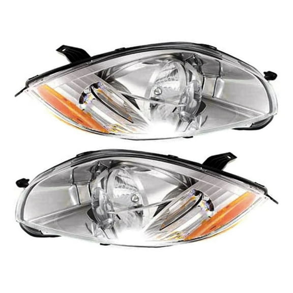New Pair Of Halogen Headlights Compatible With Mitsubishi Eclipse Spyder Convertible Hatchback V6 GT GS 2.4L 3.8L L4 2378CC 230CI 2006 2007 By Part Numbers 8301A508 8301A507 MI2503138 MI2502138