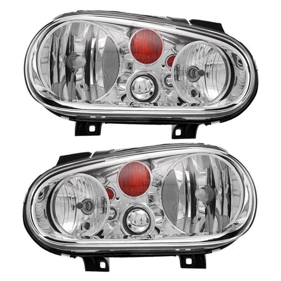 New Pair Of Halogen Headlights Compatible With Volkswagen Golf Gti Gl Gls Hatchback 2.0L Gti Hatchback 2.8L 1999 2000 2001 By Part Number 1J0-941-018-B 1J0-941-017-B