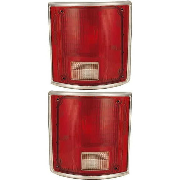 New Pair of Halogen Tail Light Lens Compatible With Chevrolet C10 Custom Standard Cab Pickup 2 Door 6.2L 1978 1979 1980 1981 1982 1983 1984 1985 1986 By part number 5965772 5965771 GM2807901 GM2806901