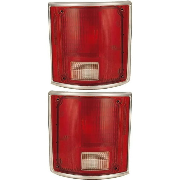 New Pair of Halogen Tail Light Lens Compatible With Chevrolet C20 Custom Deluxe Standard Cab Pickup 2 Door 4.1L 1975 1976 1977 1978 1979 1980 By part number 5965772 5965771 GM2807901 GM2806901