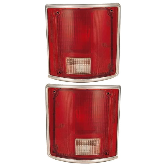 New Pair of Halogen Tail Light Lens Compatible With Chevrolet K5 Blazer Base Sport Utility 2 Door 6.6L 7.4L 1976 By part number GM2801122 5968330 GM2800122 5968329