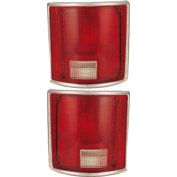 New Pair of Halogen Tail Light Lens Compatible With Chevrolet K5 Blazer Deluxe Sport Utility 2 Door 5.0L 5.7L 1981 By part number GM2806901 GM2807901 5965771 5965772