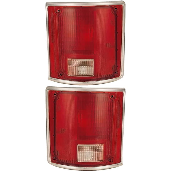 New Pair of Halogen Tail Light Lens Compatible With Chevrolet R3500 Cheyenne Standard Cab Pickup 2 Door 5.7L 6.2L 7.4L 1989 By part number 5965771 5965772 GM2806901 GM2807901