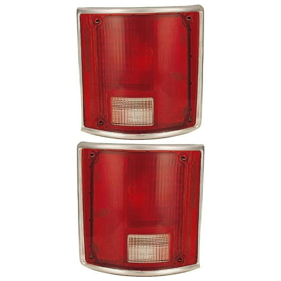 New Pair of Halogen Tail Light Lens Compatible With GMC C1500 Sierra Grande Standard Cab Pickup 2 Door 4.1L 4.8L 1979 1980 1981 1982 By part number 5968329 5968330 GM2800122 GM2801122